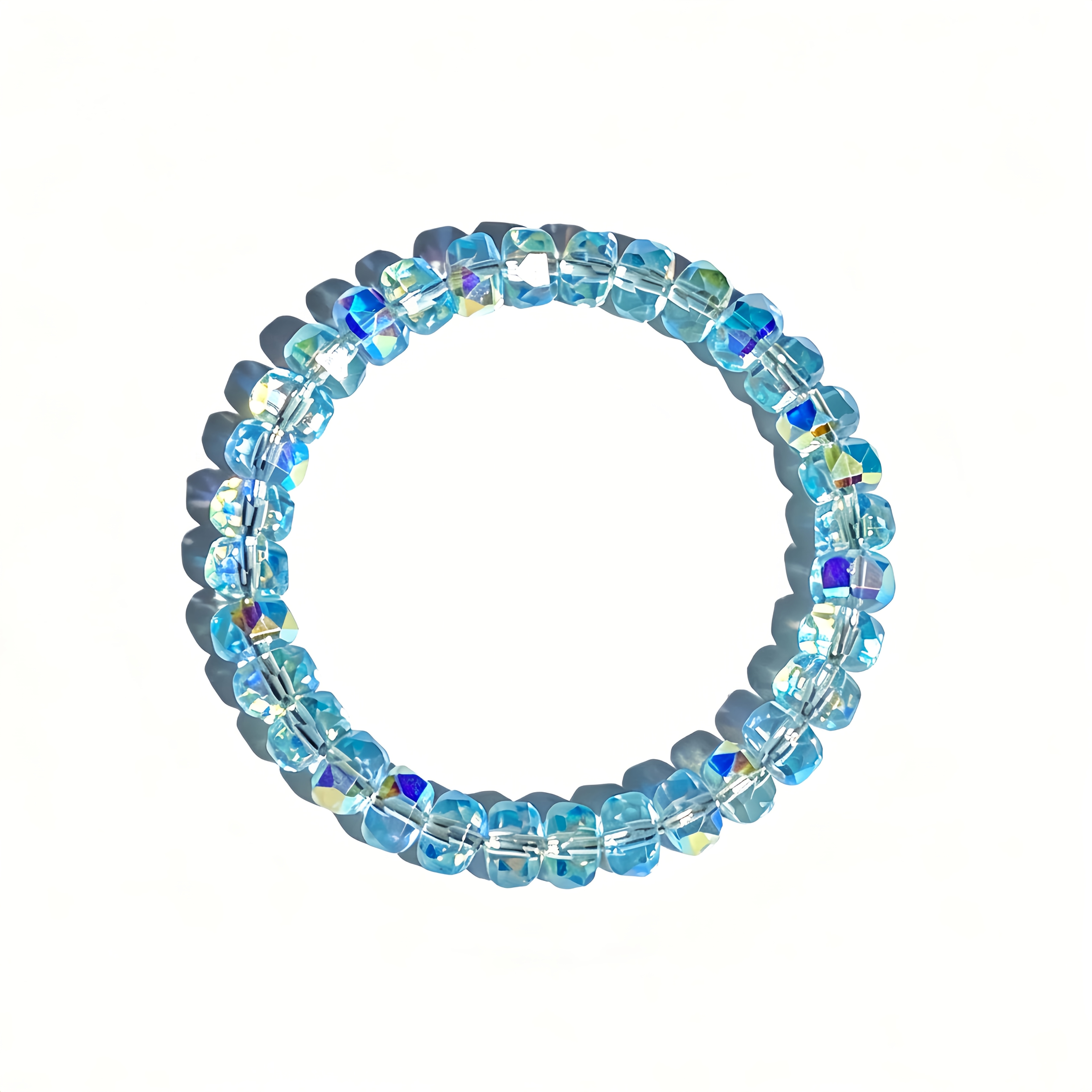 Women's Iridescent Sea Blue Bangle, Easy Luxury